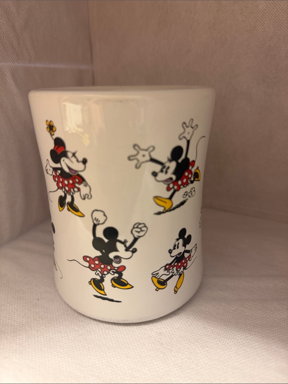 Disney Minnie Mouse Ceramic Mug in White with Red and Yellow Accents - Picture 4 of 8
